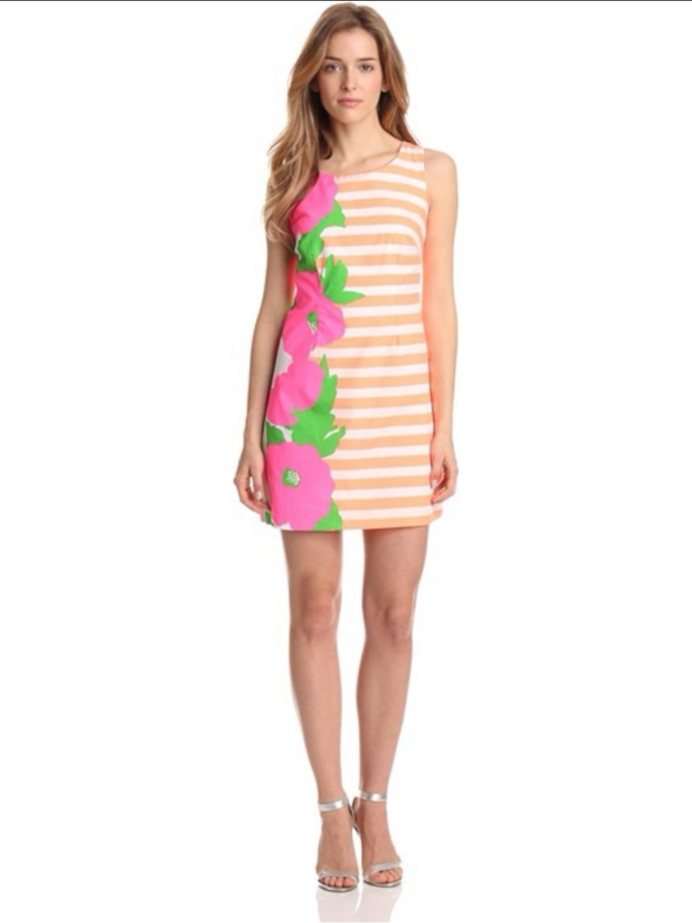Delia Shift in Sunrise Orange Wild Flowers